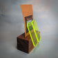 Neon Green Tag Dangle Earrings